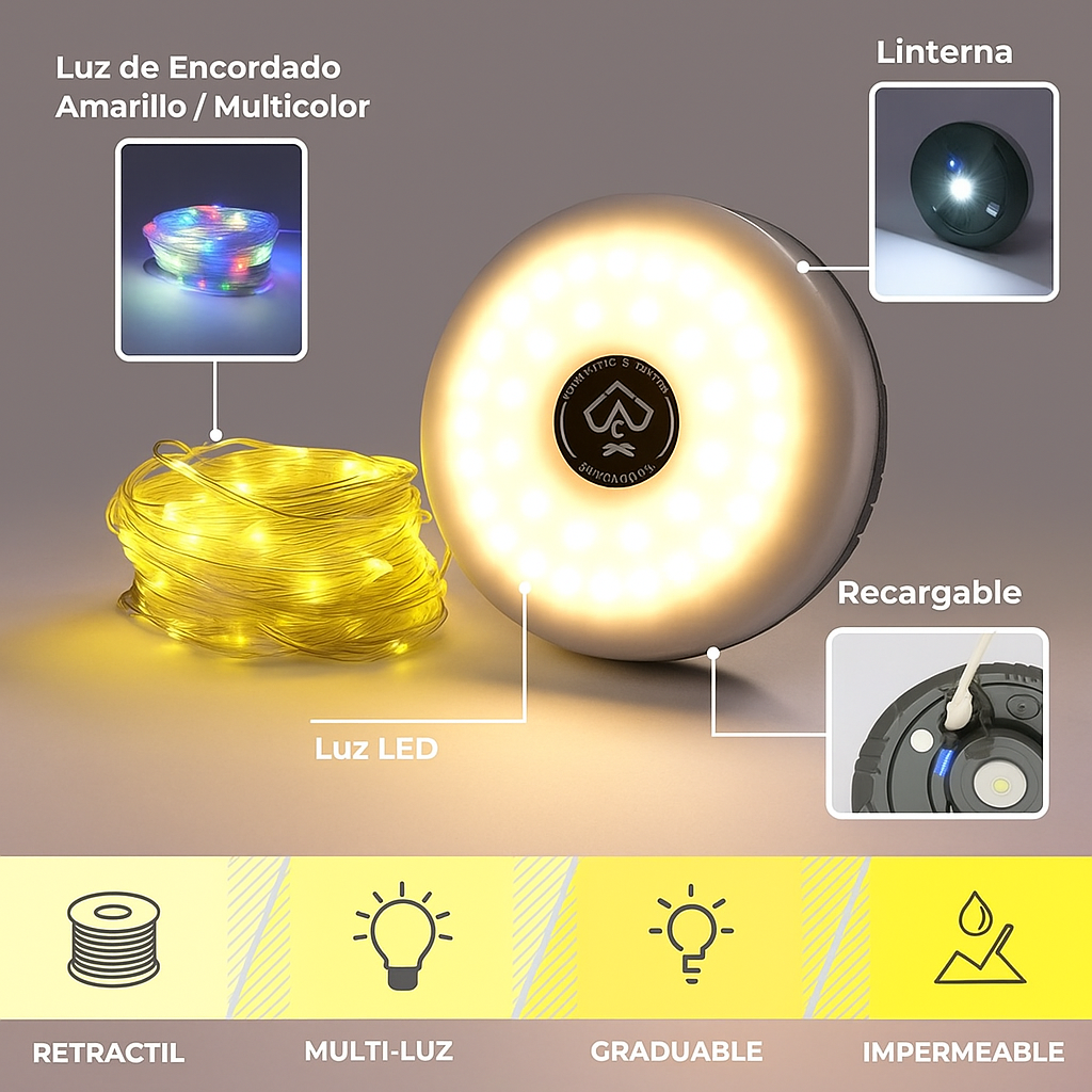 LumiMate™ - Luz y Energía Portátil 4-en-1 para camping